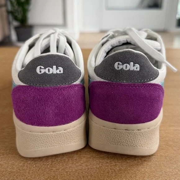 Gola GrandSlam Trident Sneakers. White Ocean/Ash - Picture 11 of 13